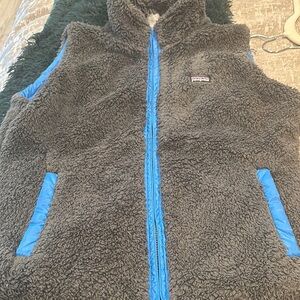 Patagonia Gray and Blue Fleece Vest